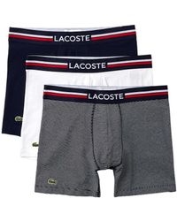 Lacoste - Cotton Stretch Tricolor Waistband Boxer Briefs - Lyst