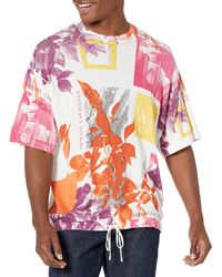Emporio Armani - Armani Exchange Cotton Viscose Silk Seasonal Collage Shirt Pullover - Lyst
