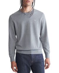 Calvin Klein - Solid Supima® Cotton Crewneck Sweater - Lyst
