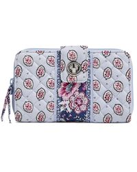 Vera Bradley - Cotton Turnlock Wallet With Rfid Protection - Lyst