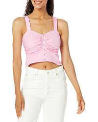 BCBGeneration - Sweetheart Neck Sleevless Ruched Snap Top - Lyst