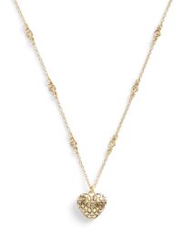 COACH - S Signature Quilted Heart Pendant Necklace - Lyst