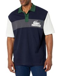 Lacoste - Contemporary Collection's Short Sleeve Loose Fit Pique Graphic Polo Shirt - Lyst