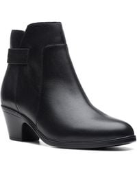 Clarks - Emily Holly Leather Dressy Booties - Lyst