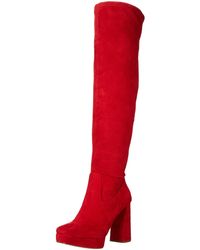 jessica simpson red over the knee boots