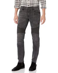 Emporio Armani - A | X Armani Exchange Distressed Grey Denim Skinny Biker Jeans - Lyst