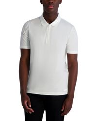 Karl Lagerfeld - Paris Basic 1/4 Zip Collared Short Sleeve Polo - Lyst