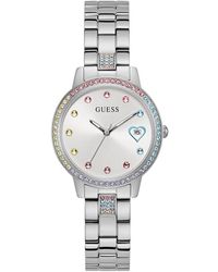 Guess - Uhr Armbanduhr Three of Hearts GW0657L3 Edelstahl rotgold - Lyst