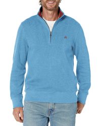 Brooks Brothers - Regular Fit Ribbed French Terry Long Sleeve Half-zip Sweater - Lyst