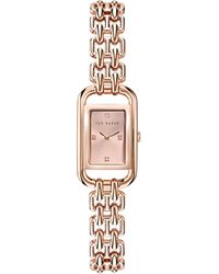 Ted Baker - Tessye Ladies Rose Gold Stainless Steel Chain Bracelet Watch - Lyst