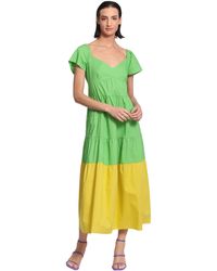 Donna Morgan - Colorblock Midi Tiered Trapeze Dress - Lyst