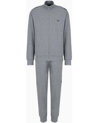 Emporio Armani - Loungewear Tracksuit With Full-zip Sweatshirt With Logo Tape - Lyst