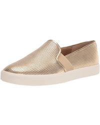 Vince - S Blair Slip On Fashion Sneakers Champagne Perf Metallic Leather 7 M - Lyst