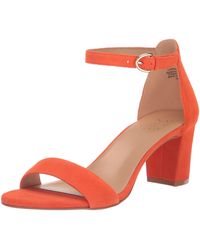 Naturalizer - S Vera Ankle Strap Block Heel Dress Sandal,orange Suede,6m - Lyst