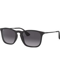 Ray-Ban - Rb4187 Chris Square Sunglasses, Rubber Black/grey Gradient, 54 Mm - Lyst