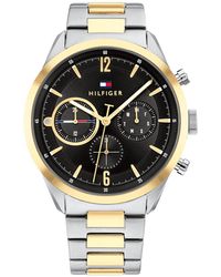 Tommy Hilfiger - Multifunction Two Tone Stainless Steel And Link Bracelet Watch - Lyst