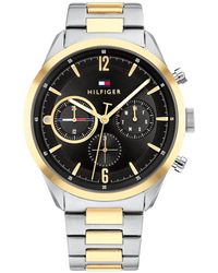 Tommy Hilfiger - Two Tone Stainless Steel Quartz Watch Strap - Lyst