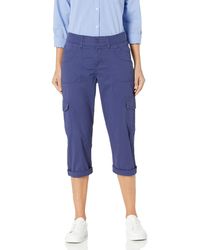 lee women's relaxed fit skye knit waist cargo capri pant