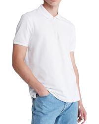 Calvin Klein - Tech Zip Polo Brilliant White - Lyst