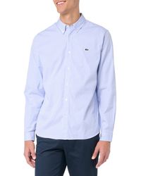 Lacoste - Regular Fit Long Sleeve Button Down Stripe Shirt - Lyst