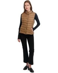 Tahari - Quilted Lightweight Vest With Snap Closure - Lyst