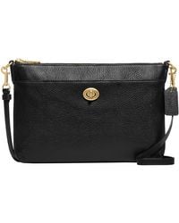 COACH - Polished Pebble Polly Crossbody Gd/black One Size - Lyst