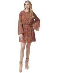 Jessica Simpson - S Paisley Short Mini Dress Brown M - Lyst