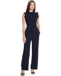 Maggy London - High Neck Ruffle Detail Jumpsuit Workwear Office Occasion Event Guest Of - Lyst