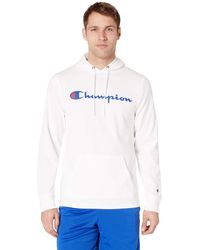 Champion - , Midweight, Soft And Comfortable T-shirt Hoodie For , White Script, Small - Lyst