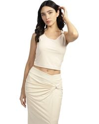 Guess - Short Sleeve Eco Aimee Jewel Drap Top - Lyst