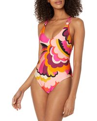 Trina Turk - Standard Fan Faire Hi-leg One Piece Swimsuit-bathing Suits - Lyst