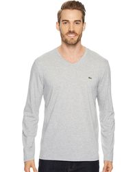 Lacoste - Mens Long Sleeve-jersey Pima V-neck-t-shirt-t Shirt - Lyst