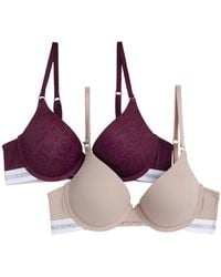 Tommy Hilfiger - S Micro Push-up Bra With Underwire And Lace Trim 2-pack - Lyst