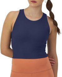 Champion - , , Moisture Wicking, Ribbed Cropped Top For , Blown Glass Blue, Medium - Lyst