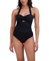 BCBGMAXAZRIA - Standard Knotted Bandeau One Piece Swimsuit Tummy Control Quick Dry Bathing Suit - Lyst