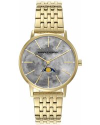 Emporio Armani - Moonphse Multifunction Gold-tone Stinless Steel Wtch - Lyst