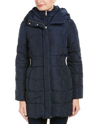 Cole Haan - Down Coat With Bib Front And Dramatic Hood - Lyst