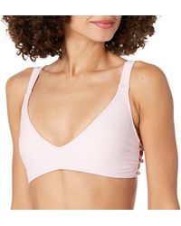 Volcom Womens Simply Solid V Neck Bikini Top - Pink