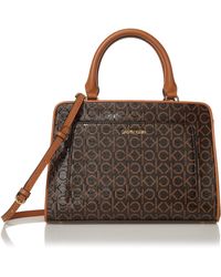Calvin Klein - Margot Textured Logo Satchel - Lyst