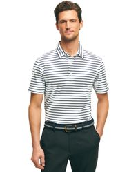 Brooks Brothers - Regular Fit Performance Stretch Short Sleeve Stripe Golf Polo Shirt - Lyst