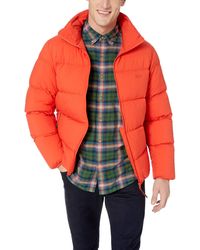 lacoste short ripstop down jacket