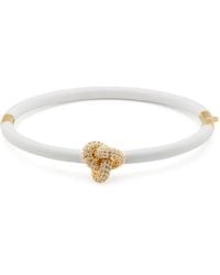 Kate Spade - Double Knot Pave Hinged Bangle - Lyst