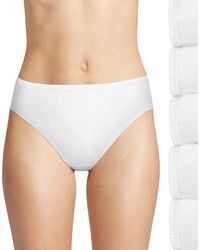 Hanes 6 Pack Nylon Hi-cut Panties in White