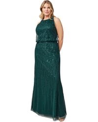 Adrianna Papell - Beaded Halter Gown - Lyst
