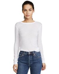 Enza Costa Women’s Stretch Silk Rib Fitted Long Sleeve Crew Neck Top Enza Costa Women’s Stretch Silk Rib Fitted Long Sleeve Crew Neck Top