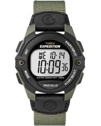 Timex - T49993 Expedition Full-size Digital Cat Green/black Mixed Material Strap Watch - Lyst