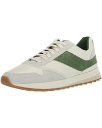 Vince - S Edric Lace Up Runner Sneakers Horchata/palmleaf White Suede 11 M - Lyst