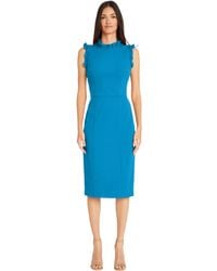Maggy London - Dresses Ruffle Neck And Armhole Sheath Dress - Lyst