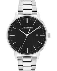 Calvin Klein - Linked Stainless Steel Case Quartz Watch With Stainless Steel Bracelet - Lyst
