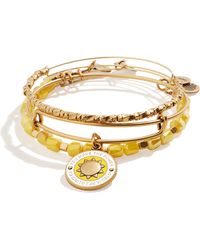ALEX AND ANI - Aa637022expandable Bangle Braceletrg,i Have The Power To Ignite The World Set Of 3,rafaelian Gold,yellow - Lyst